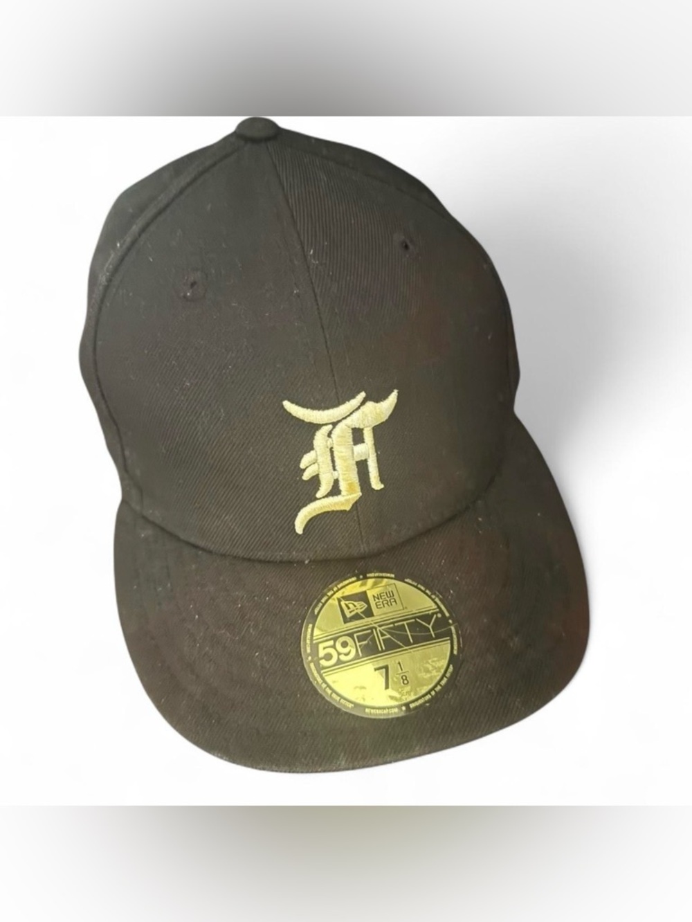 New Era Fear of God Essentials Black Fitted Hat Sz 7 1/8